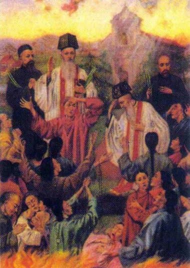 Santos León Ignacio Mangin, Pablo Denn y María Zhou Wuzhi, presbíteros y mártires