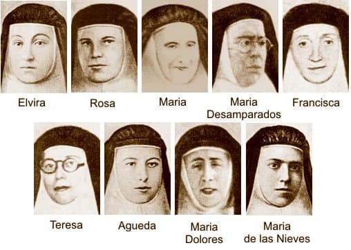 Beatas Elvira de la Natividad de Nuestra Señora Torrentallé Paraire y ocho compañeras, vírgenes y mártires